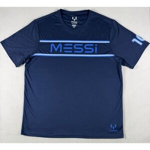 Messi Brand Men's Performance Graphic‎ T-Shirt Navy Blue Athletic Soccer XXL